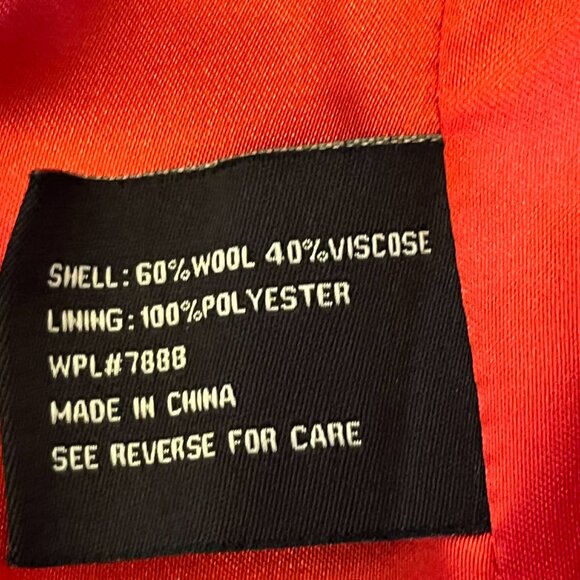 Miss Sixty Black Wool Blend Double Breasted Pea Coat with a red lining Medium - Picture 7 of 8